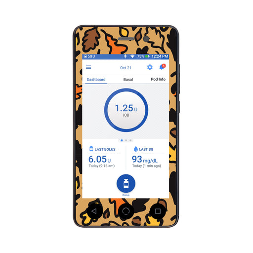 Peelz Falling Leaves Sticker for Omnipod DASH® PDM – Pump Peelz Peelz/Stickers