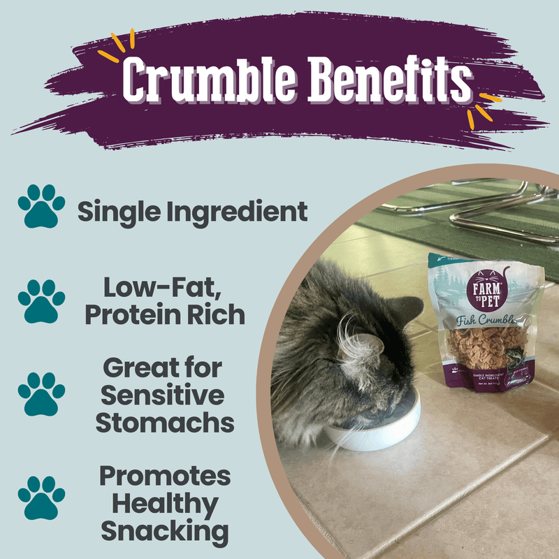 Farm To Pet Fish Crumbles for Cats | All-Natural Fish Cat Treats Crumble