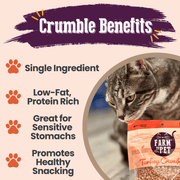 Farm To Pet Turkey Crumbles for Cats | Grain-Free Cat Treats Crumble