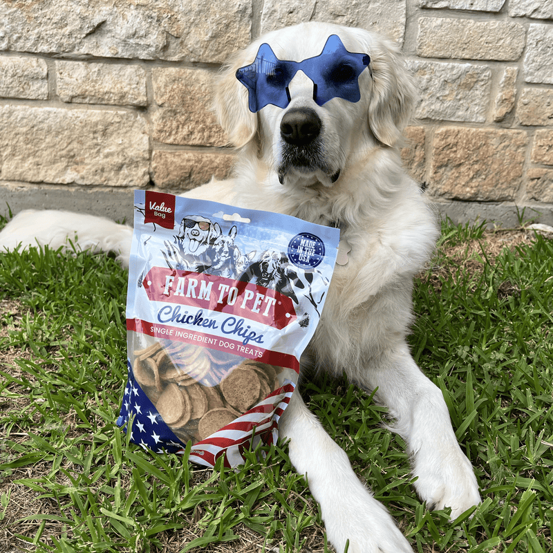 Farm To Pet Americana Chicken Chips for Dogs | Celebrate with USA-made Dog Treats Chip