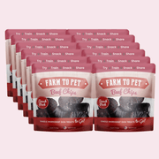 Farm To Pet Beef Chips Snack Pack Bundles | Dog Treats for Training & Travel Snack Pack Pale Violet Red 6 Pack,12 Pack,24 Pack