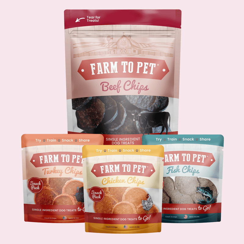 Farm To Pet Puppy Packs 'n Snacks Dog Treat Starter Pack | Single-Ingredient Training Treats Bundle