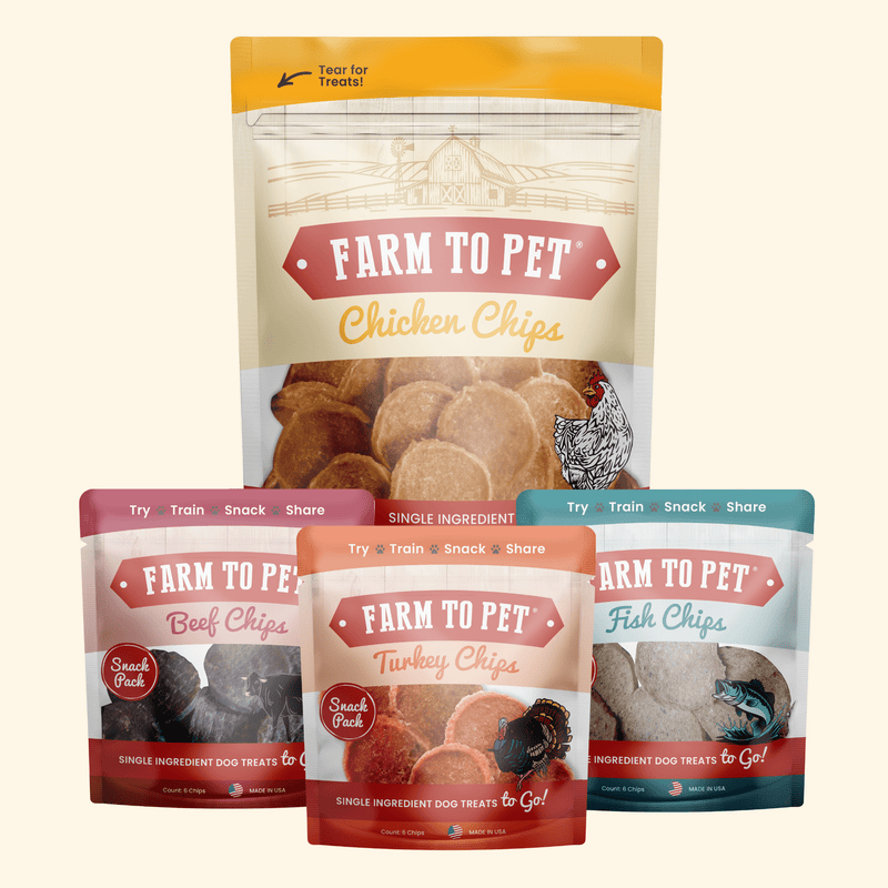 Farm To Pet Puppy Packs 'n Snacks Dog Treat Starter Pack | Single-Ingredient Training Treats Bundle