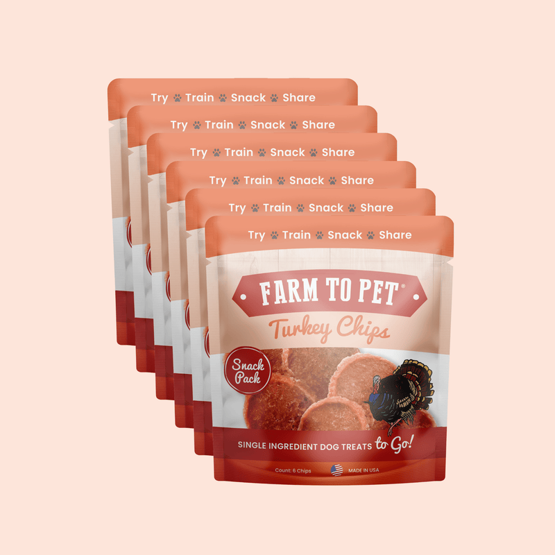 Farm To Pet Turkey Chips Snack Pack Bundles | Low Allergen Treats for Training Snack Pack