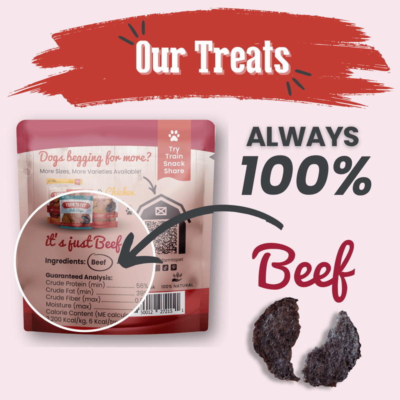 Farm To Pet Beef Chips Snack Pack Bundles | Dog Treats for Training & Travel Snack Pack