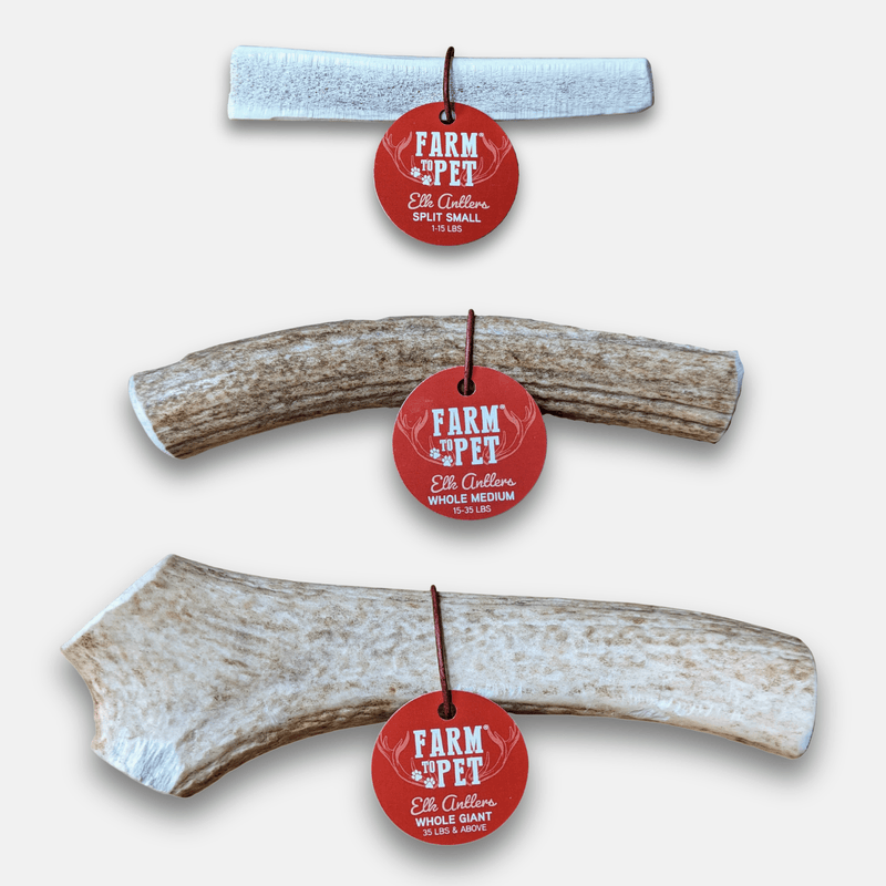 Farm To Pet Elk Antler Dog Chews | All-Natural Whole and Split Elk Antler Chews for Dogs Antler Dog Chew