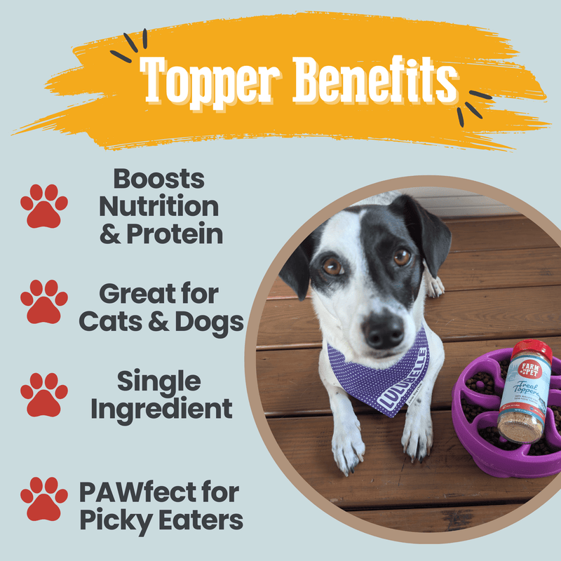 Farm To Pet Treat Topper Fish Dog Food Topper | Low-Fat Meal Topper for Pets Topper
