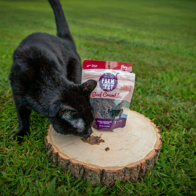 Farm To Pet Beef Crumbles Cat Treats | High Protein Treats for Cats Crumble