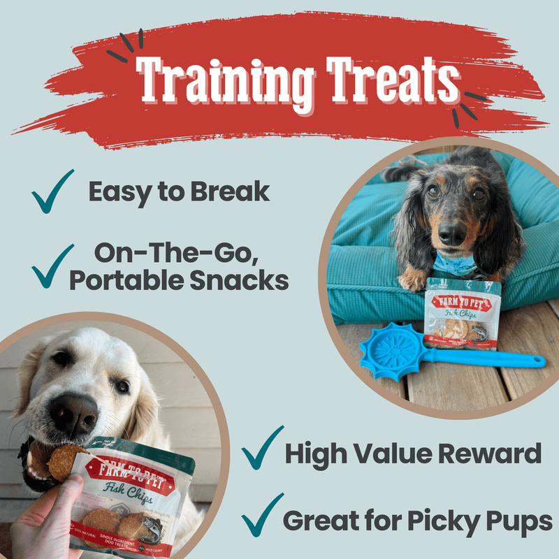 Farm To Pet Fish Chips Snack Pack Bundles | Dog Treats for Training & Travel Snack Pack
