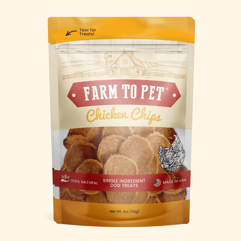 Farm To Pet Chicken Chips for Dogs | All-Natural Single-Ingredient Dog Treats Chip
