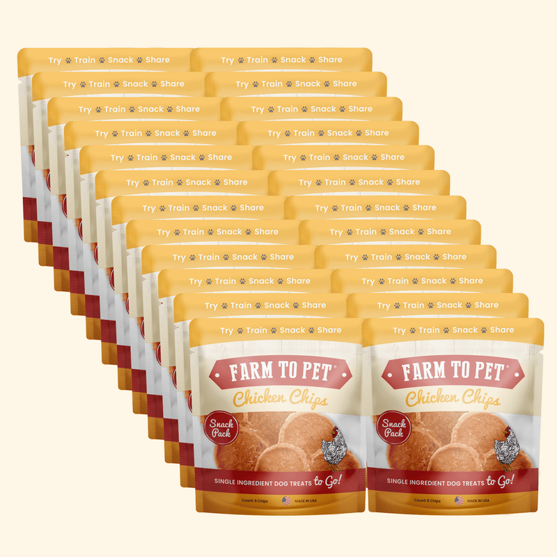 Farm To Pet Chicken Chips Snack Pack Bundles | Dog Party Favors & Training Treats Snack Pack