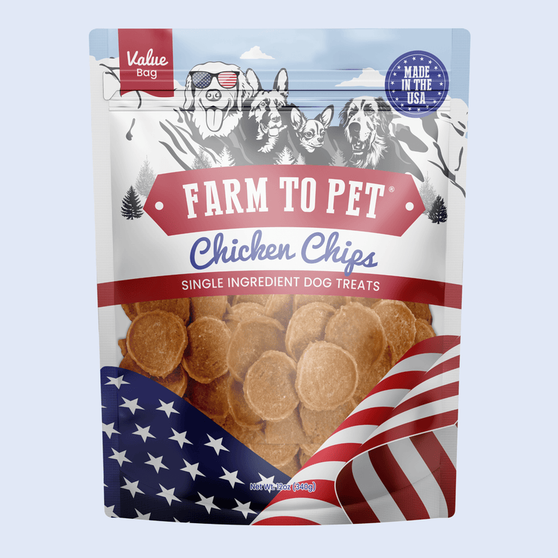 Farm To Pet Americana Chicken Chips for Dogs | Celebrate with USA-made Dog Treats Chip