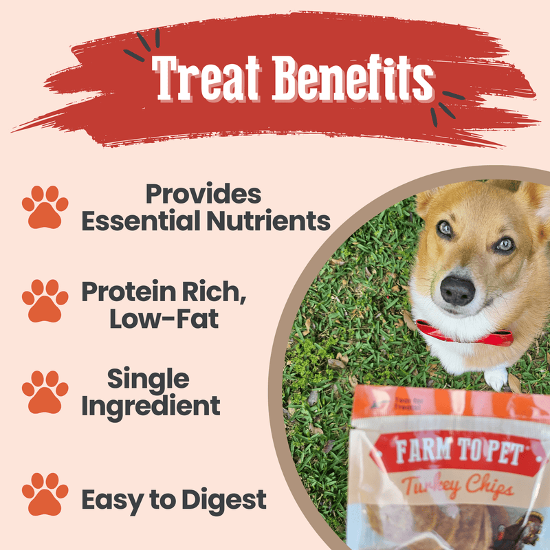 Farm To Pet Turkey Chips Snack Pack Bundles | Low Allergen Treats for Training Snack Pack