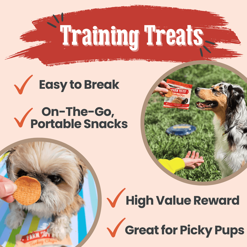 Farm To Pet Turkey Chips Snack Pack Bundles | Low Allergen Treats for Training Snack Pack