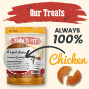 Farm To Pet Chicken Chips for Dogs | All-Natural Single-Ingredient Dog Treats Chip
