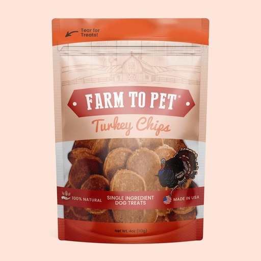 Farm To Pet Turkey Chips for Dogs | All-Natural Single-Ingredient Healthy Dog Treats Chip