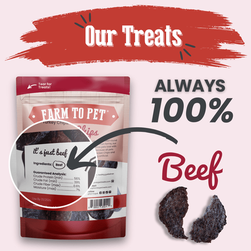 Farm To Pet Beef Chips Dog Treats | Single-Ingredient Healthy Treats for Dogs Chip