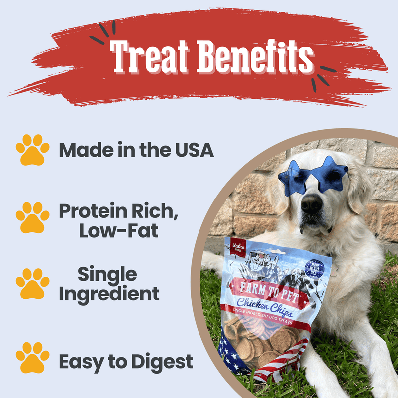 Farm To Pet Americana Chicken Chips for Dogs | Celebrate with USA-made Dog Treats Chip
