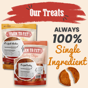 Farm To Pet Turkey & Chicken Chip Dog Treat Duo | Single-Ingredient Poultry Treats for Dogs Chip