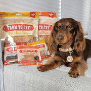 Farm To Pet Turkey & Chicken Chip Dog Treat Duo | Single-Ingredient Poultry Treats for Dogs Chip