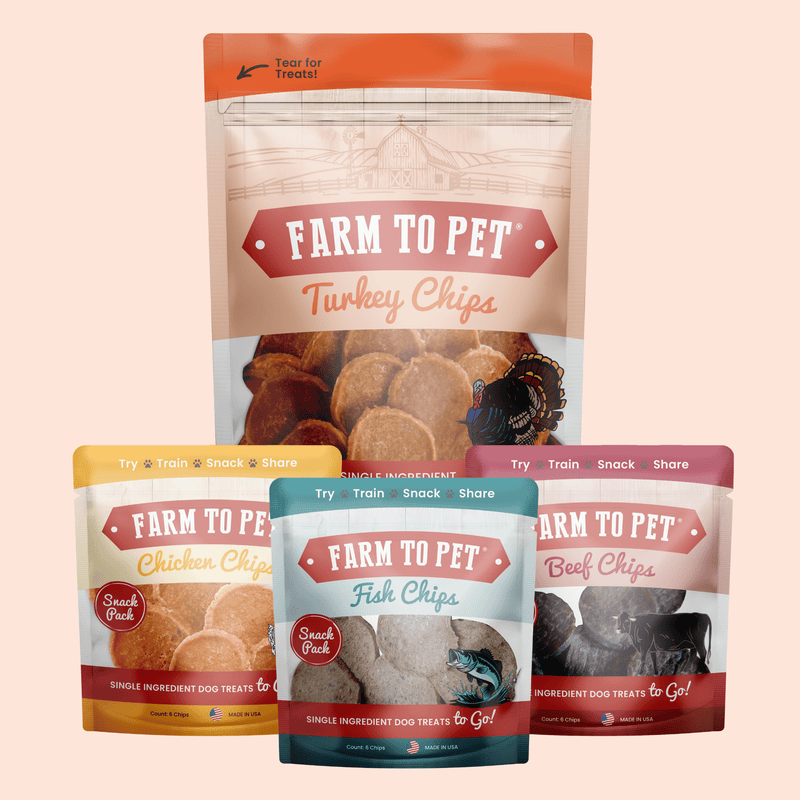 Farm To Pet Puppy Packs 'n Snacks Dog Treat Starter Pack | Single-Ingredient Training Treats Bundle