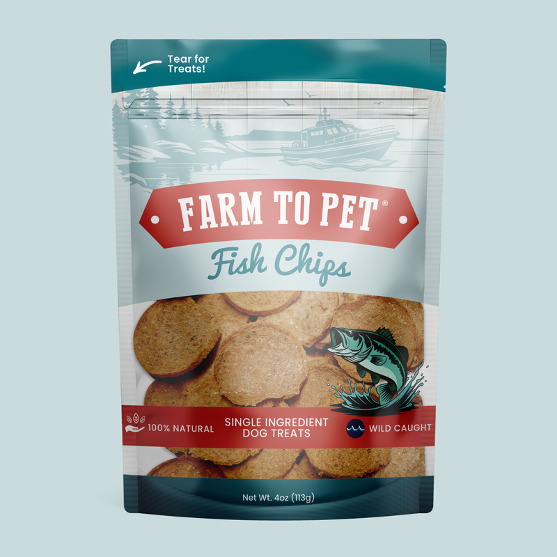 Farm To Pet Fish Chips for Dogs | Wild-Caught Fish Dog Treats Chip