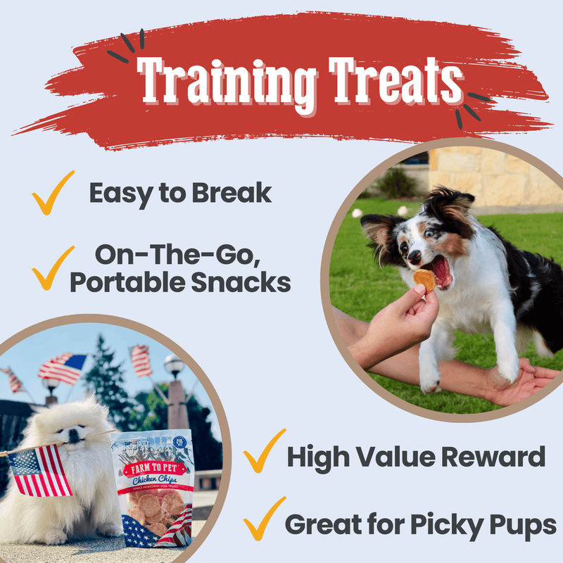 Farm To Pet Americana Chicken Chips for Dogs | Celebrate with USA-made Dog Treats Chip