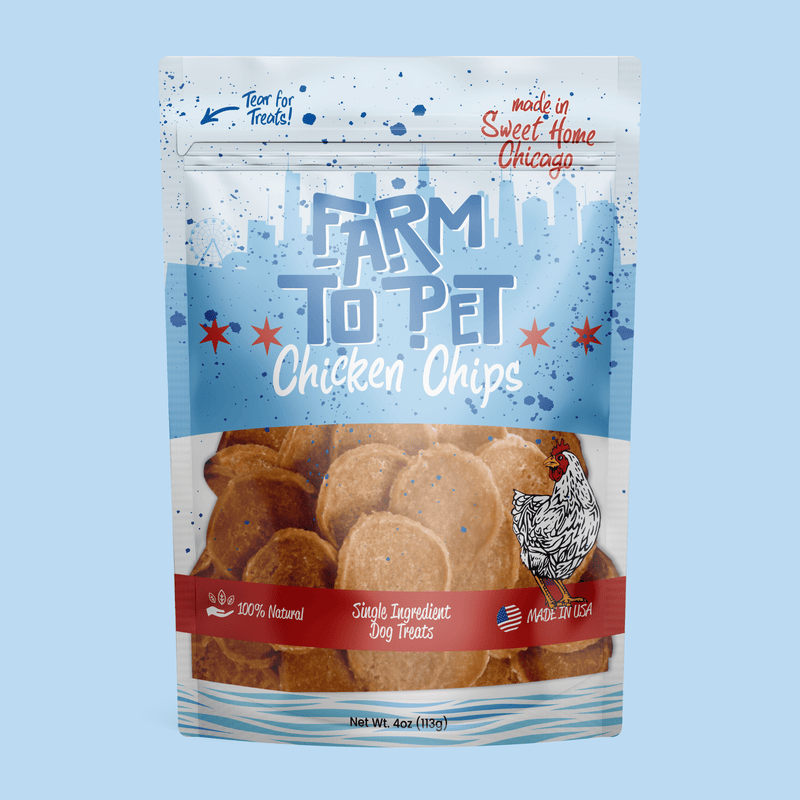 Farm To Pet Chicago Chicken Chips for Dogs | Dog Treats To Celebrate Our Hometown Chip