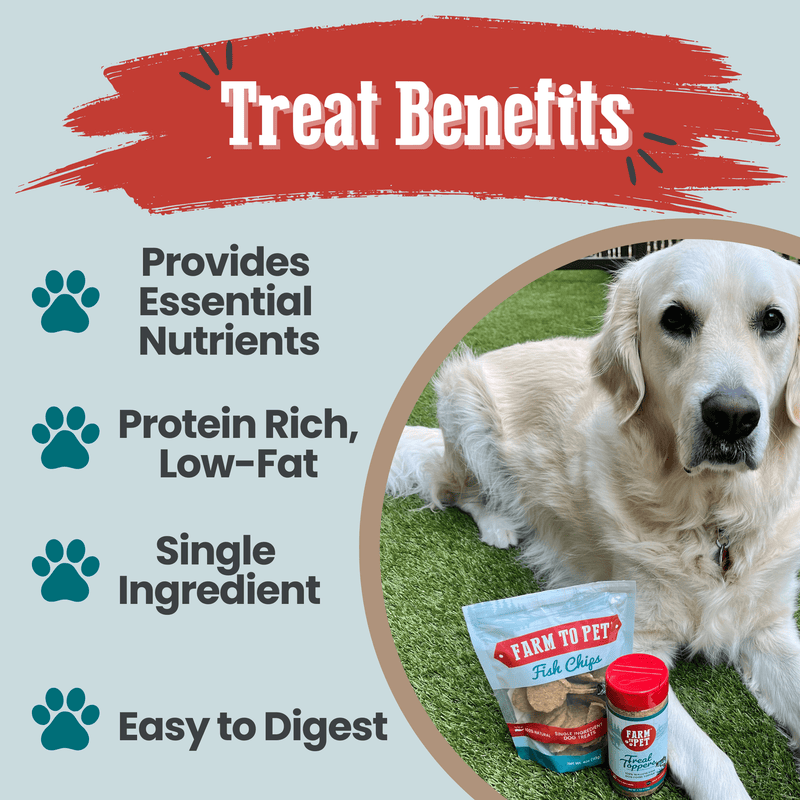 Farm To Pet Fish Chips for Dogs | Wild-Caught Fish Dog Treats Chip