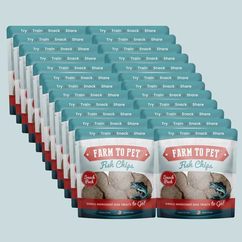 Farm To Pet Fish Chips Snack Pack Bundles | Dog Treats for Training & Travel Snack Pack