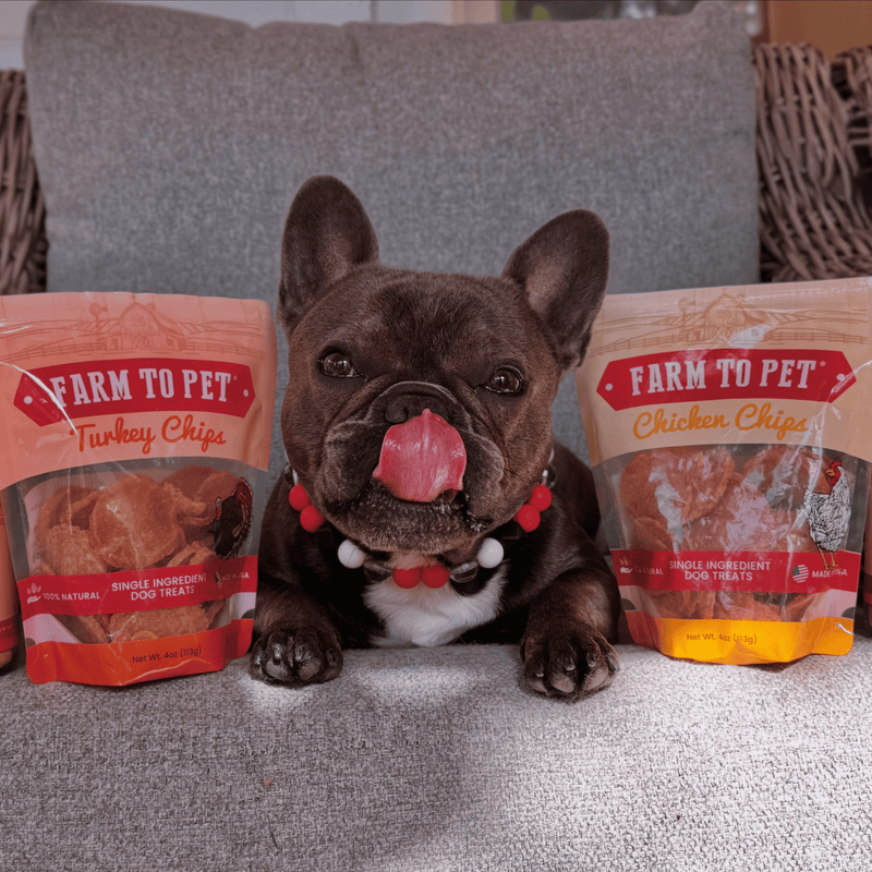 Farm To Pet Turkey & Chicken Chip Dog Treat Duo | Single-Ingredient Poultry Treats for Dogs Chip