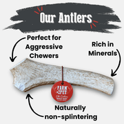 Farm To Pet Elk Antler Dog Chews | All-Natural Whole and Split Elk Antler Chews for Dogs Antler Dog Chew