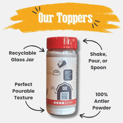 Farm To Pet Treat Topper Antler Powder Dog Food Topper | Nutritional Supplement for Dogs and Cats Topper
