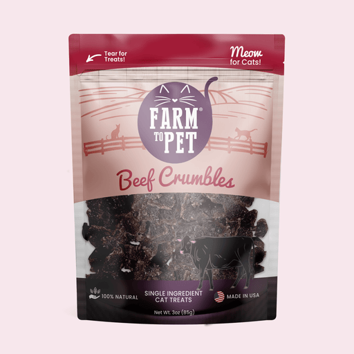 Farm To Pet Beef Crumbles Cat Treats | High Protein Treats for Cats Crumble
