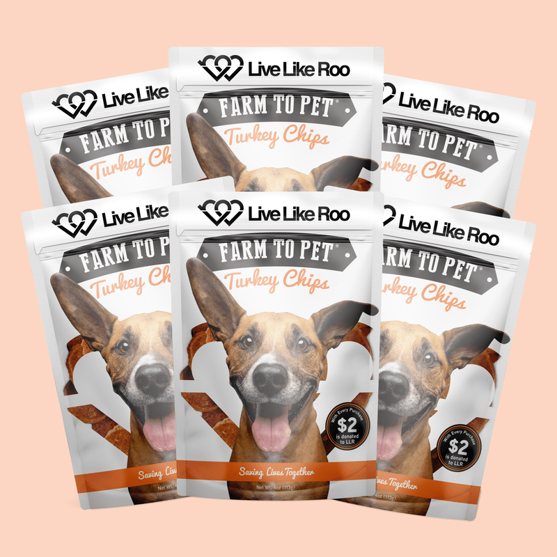 Farm To Pet Live Like Roo Turkey Chips for Dogs | Dog Treats That Give Back Chip