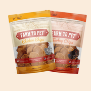 Farm To Pet Turkey & Chicken Chip Dog Treat Duo | Single-Ingredient Poultry Treats for Dogs Chip