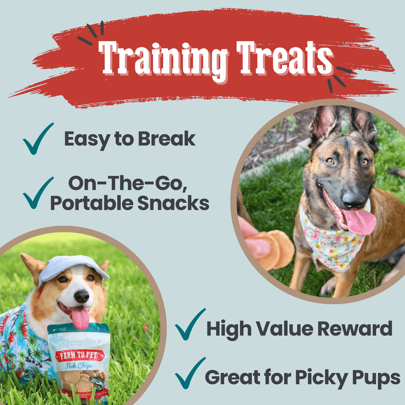 Farm To Pet Fish Chips for Dogs | Wild-Caught Fish Dog Treats Chip