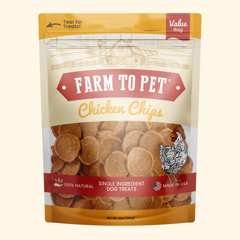 Farm To Pet Chicken Chips for Dogs | All-Natural Single-Ingredient Dog Treats Chip
