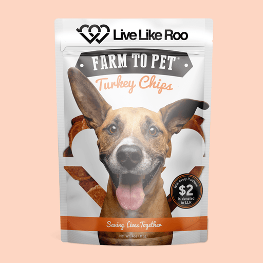 Farm To Pet Live Like Roo Turkey Chips for Dogs | Dog Treats That Give Back Chip