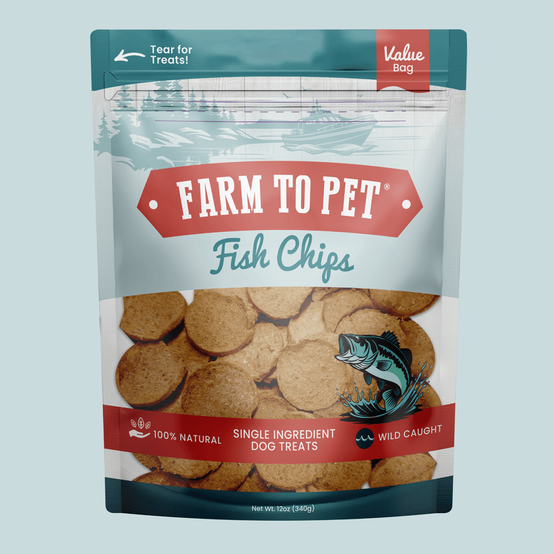 Farm To Pet Fish Chips for Dogs | Wild-Caught Fish Dog Treats Chip