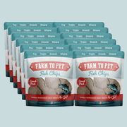 Farm To Pet Fish Chips Snack Pack Bundles | Dog Treats for Training & Travel Snack Pack Light Gray 6 Pack,12 Pack,24 Pack