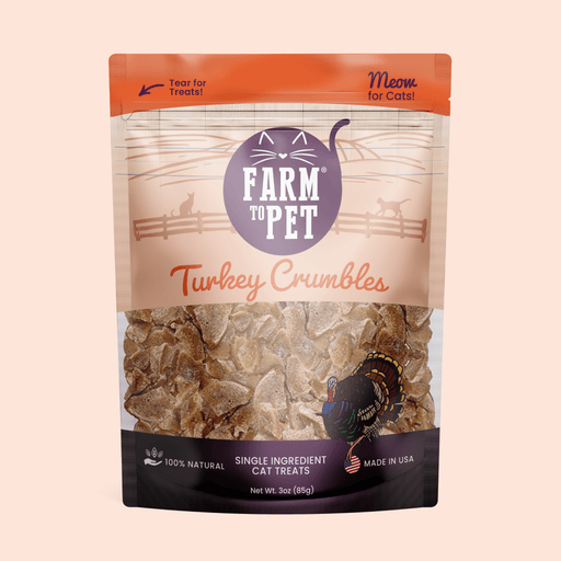 Farm To Pet Turkey Crumbles for Cats | Grain-Free Cat Treats Crumble