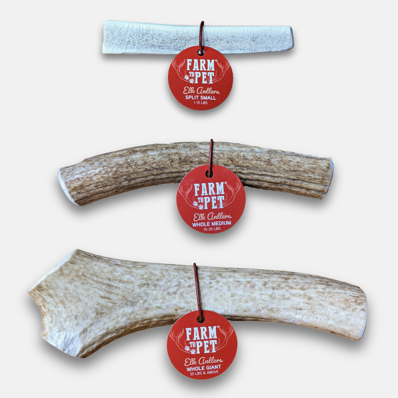 Farm To Pet Elk Antler Dog Chews | All-Natural Whole and Split Elk Antler Chews for Dogs Antler Dog Chew