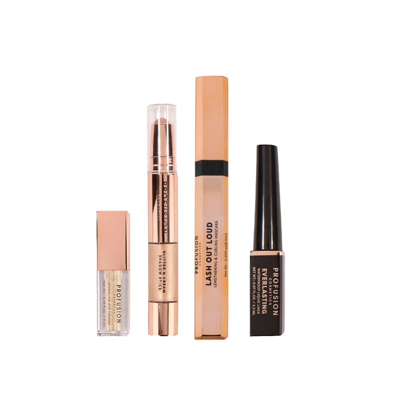 Profusion Cosmetics Crimson Festive Eyes – Complete 4-Piece Eye Set Eye