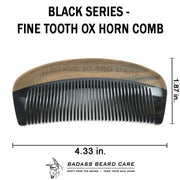 Badass Beard Care Fine Tooth Ox Horn Comb COMB