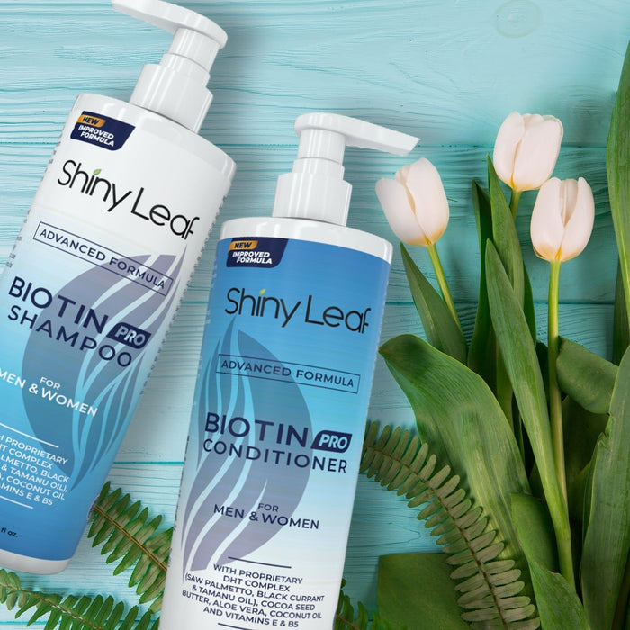 Shiny Leaf - Dht Original & Biotin Pro Shampoo And Conditioner Hair Growth 4 Bottle Set Shiny Leaf