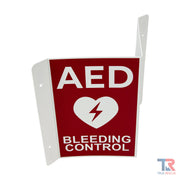True Rescue Transforming AED / BC Wall Sign - Red Bleeding Control Sign White Smoke