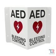 True Rescue Transforming AED / BC Wall Sign Bleeding Control Sign White Smoke