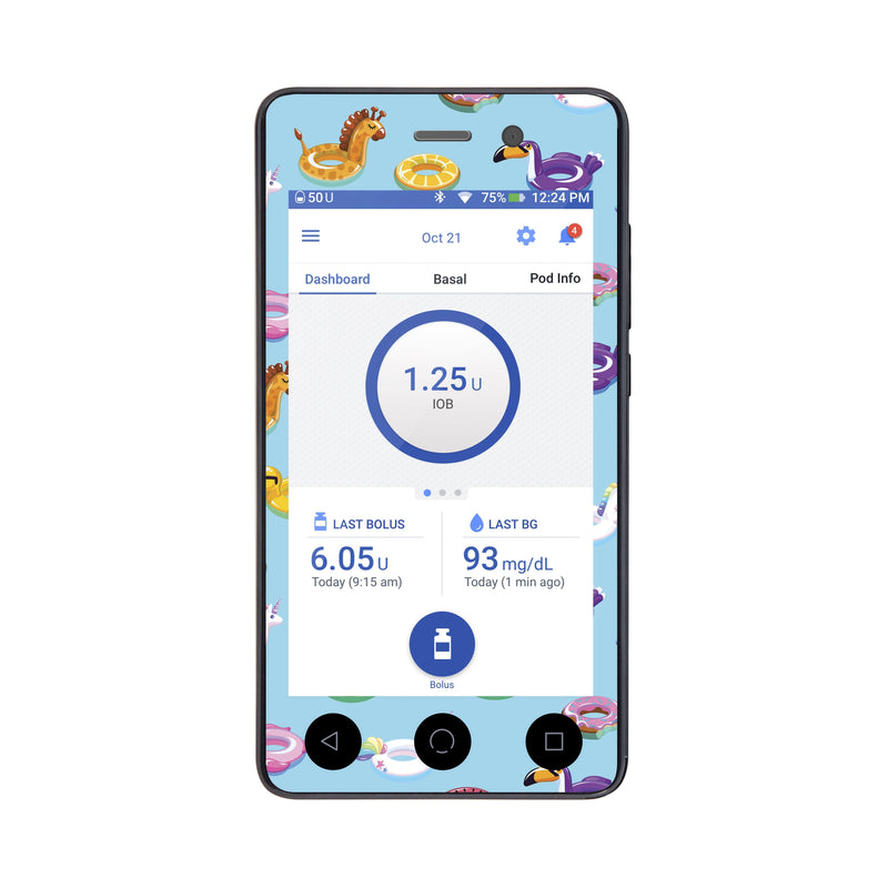 Peelz Floaties Sticker for Omnipod DASH® PDM – Pump Peelz Peelz/Stickers