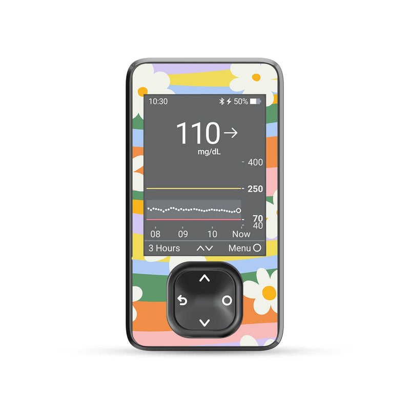 Peelz Floral Swirls DEXCOM G7 and Stelo and G6 Touchscreen Receiver Sticker Peelz/Stickers